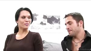 This mama admitted that she hasn't had time for gettin' any dick in quite a while. So being the kind gentlemen that we are, we shoved our hard cocks so far inside her that she was suckin' our dicks while we fucked her. We rode this bitch like easy rider a
